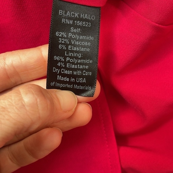 Black Halo Antoinette Fit & Flare Dress Snap Dragon Pink V Neck A-Line 8 - Picture 16 of 16